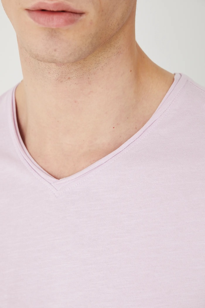 T-shirt bawełniany męski gładki kolor fioletowy RS25-TSM091 fioletowy