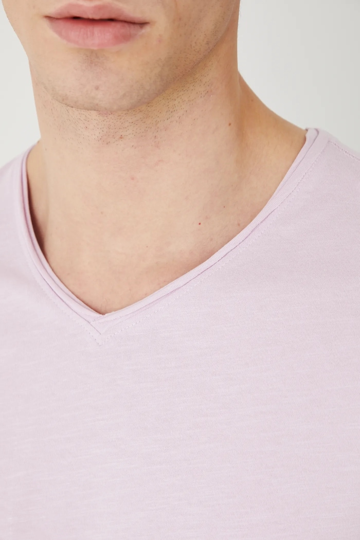 T-shirt bawełniany męski gładki kolor fioletowy RS25-TSM091 fioletowy