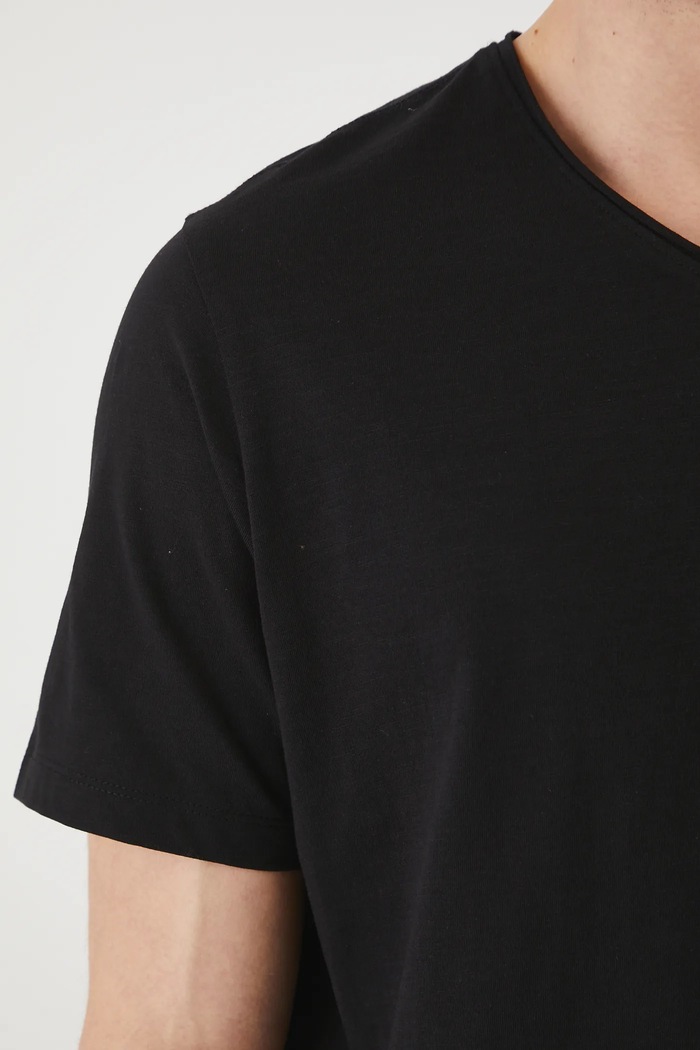 T-shirt bawełniany męski gładki kolor czarny RS25-TSM091 czarny