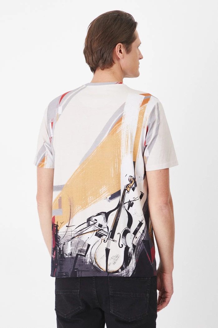 Oblečení Bavlněné tričko pánské se vzorem více barev RS25.TSM105 vícebarevná