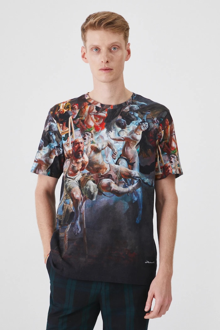 T-shirt bawełniany męski z kolekcji Eviva L'arte kolor multicolor RS25-TSM251 multicolor RS25