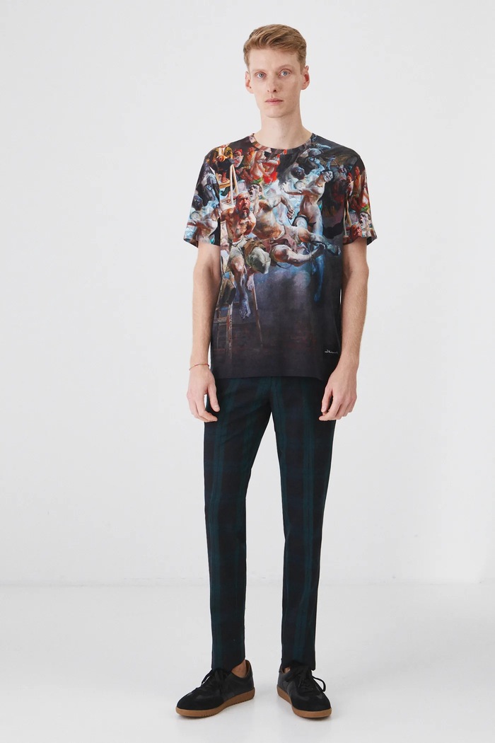 Odzież T-shirt bawełniany męski z kolekcji Eviva L'arte kolor multicolor RS25-TSM251 multicolor