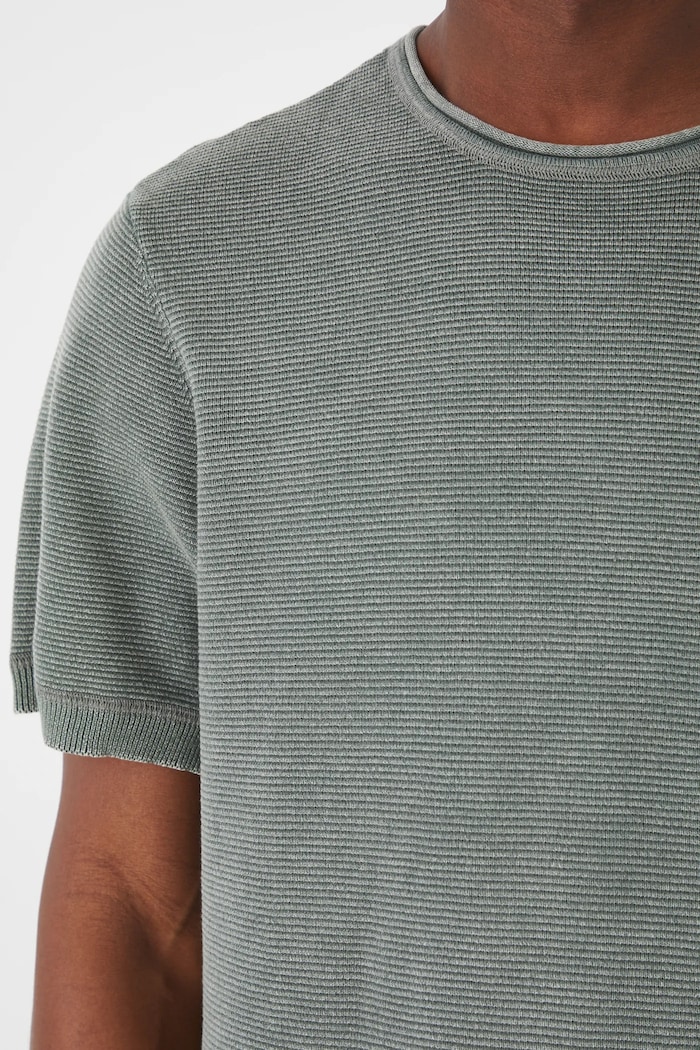 T-shirt bawełniany męski z fakturą kolor zielony RS25-TSM400 zielony