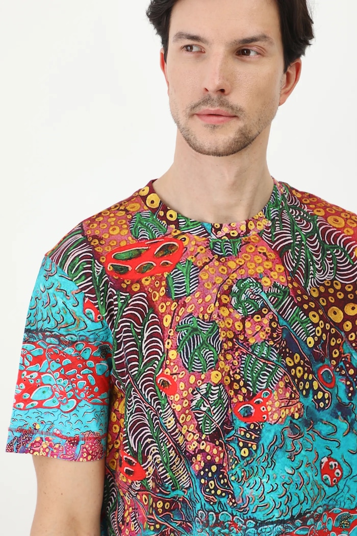 T-shirt bawełniany męski z elastanem by Patryk Chwastek, Grafika Polska kolor multicolor RS25-TSM452 multicolor