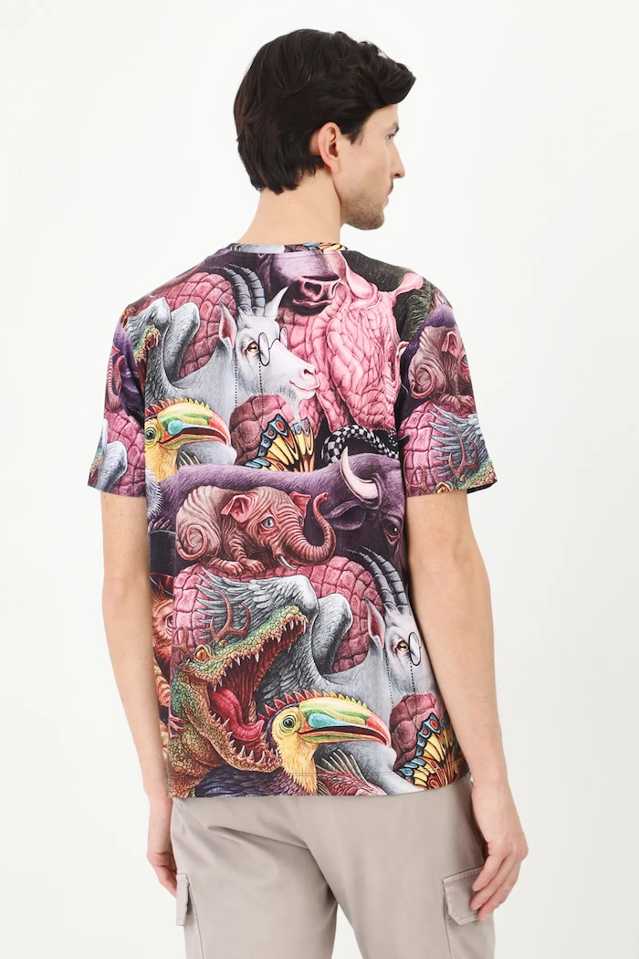 T-shirt bawełniany męski z elastanem by Alicja Kocurek, Grafika Polska kolor multicolor RS25-TSM455 multicolor
