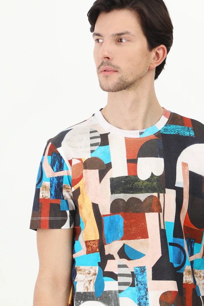 T-shirt bawełniany męski by Mila Raczkowska, Grafika Polska kolor multicolor RS25.TSM461 multicolor