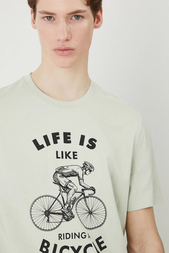 T-shirt bawełniany męski z nadrukiem kolor zielony zielony RS25-TSM602