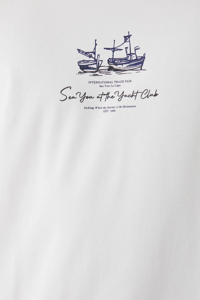 T-shirt bawełniany męski z elastanem z nadrukiem kolor biały RS25-TSM702 biały
