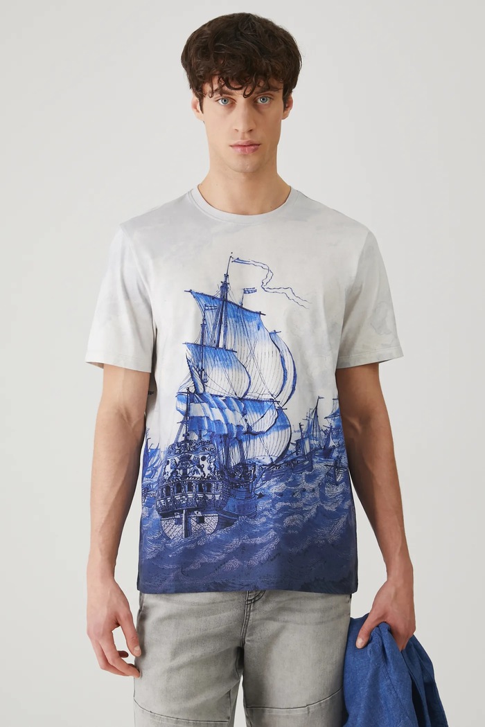 Medicine tricou din bumbac albastru RS25-TSM709