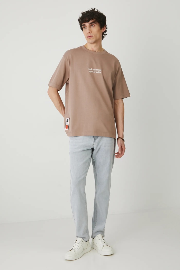 Odzież T-shirt bawełniany męski z kolekcji El Gato Chimney x Medicine kolor beżowy RS25-TSM850 beżowy