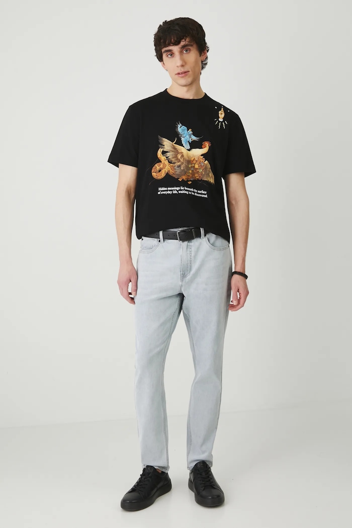 Odzież T-shirt bawełniany męski z kolekcji El Gato Chimney x Medicine kolor czarny RS25-TSM852 czarny