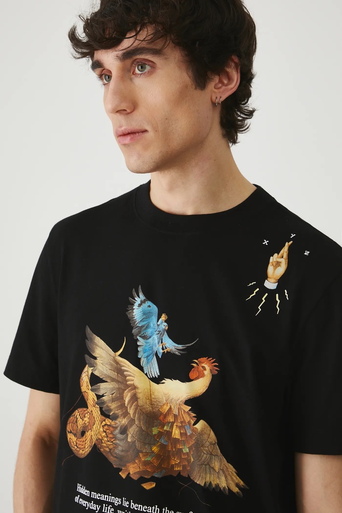 T-shirt bawełniany męski z kolekcji El Gato Chimney x Medicine kolor czarny RS25-TSM852 czarny