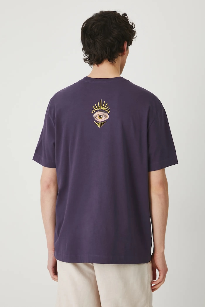 T-shirt bawełniany męski z kolekcji El Gato Chimney x Medicine kolor fioletowy fioletowy RS25-TSM855