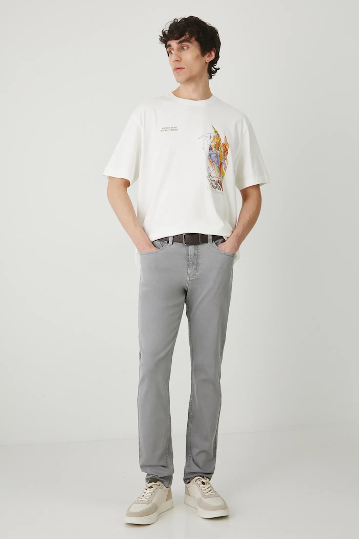 Odzież T-shirt bawełniany męski z elastanem z kolekcji El Gato Chimney x Medicine kolor beżowy RS25-TSM856 beżowy