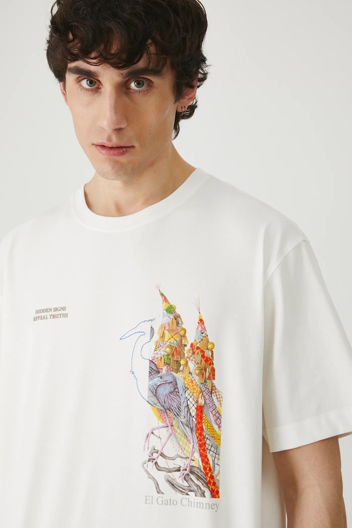 T-shirt bawełniany męski z elastanem z kolekcji El Gato Chimney x Medicine kolor beżowy RS25-TSM856 beżowy