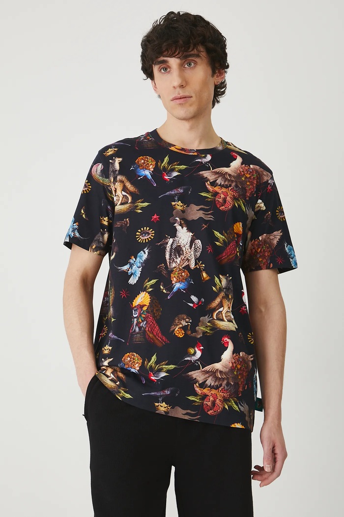 T-shirt bawełniany męski z kolekcji El Gato Chimney x Medicine kolor czarny RS25-TSM858 czarny RS25