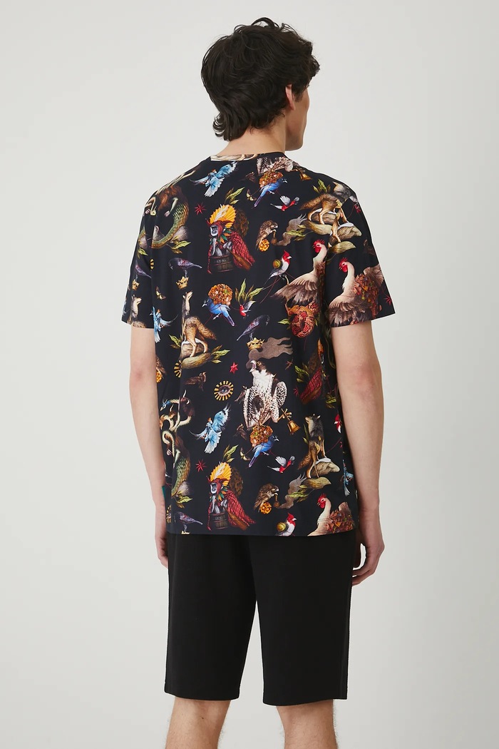 T-shirt bawełniany męski z kolekcji El Gato Chimney x Medicine kolor czarny czarny RS25-TSM858