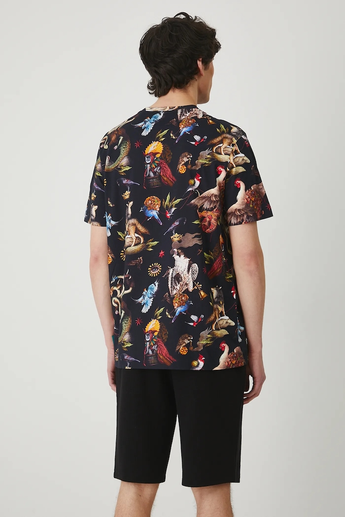 T-shirt bawełniany męski z kolekcji El Gato Chimney x Medicine kolor czarny czarny RS25-TSM858