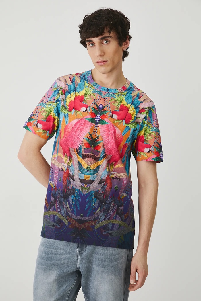 T-shirt bawełniany męski z elastanem z kolekcji El Gato Chimney x Medicine kolor multicolor RS25-TSM862 multicolor
