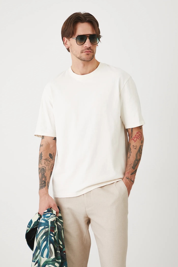 Medicine t-shirt bawełniany beżowy RS25-TSMA01