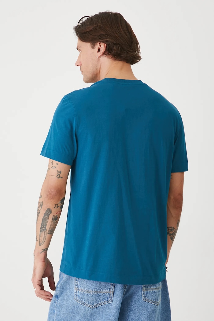 Odzież T-shirt bawełniany męski z nadrukiem kolor zielony RS25-TSMA18 turkusowy