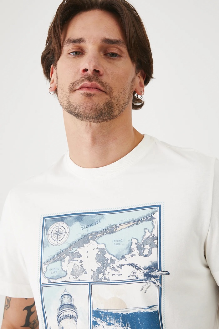 T-shirt bawełniany męski z kolekcji Medicine x Słowiński Park Narodowy kolor biały RS25-TSMA51 biały