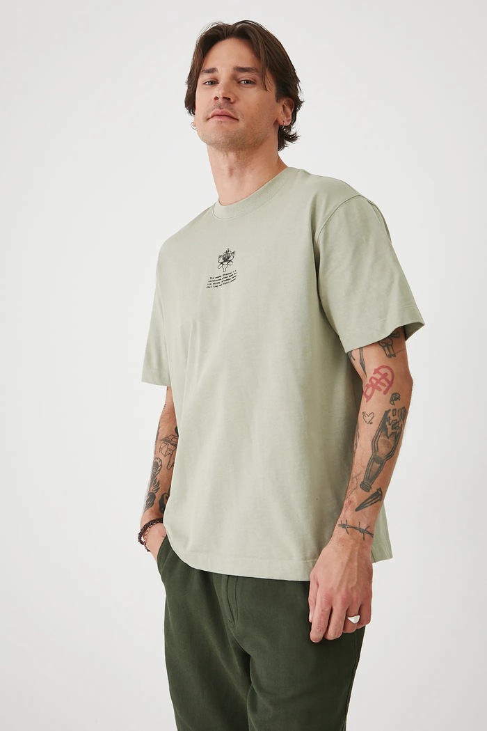 T-shirt bawełniany męski z kolekcji Medicine x Słowiński Park Narodowy kolor zielony zielony RS25-TSMA57