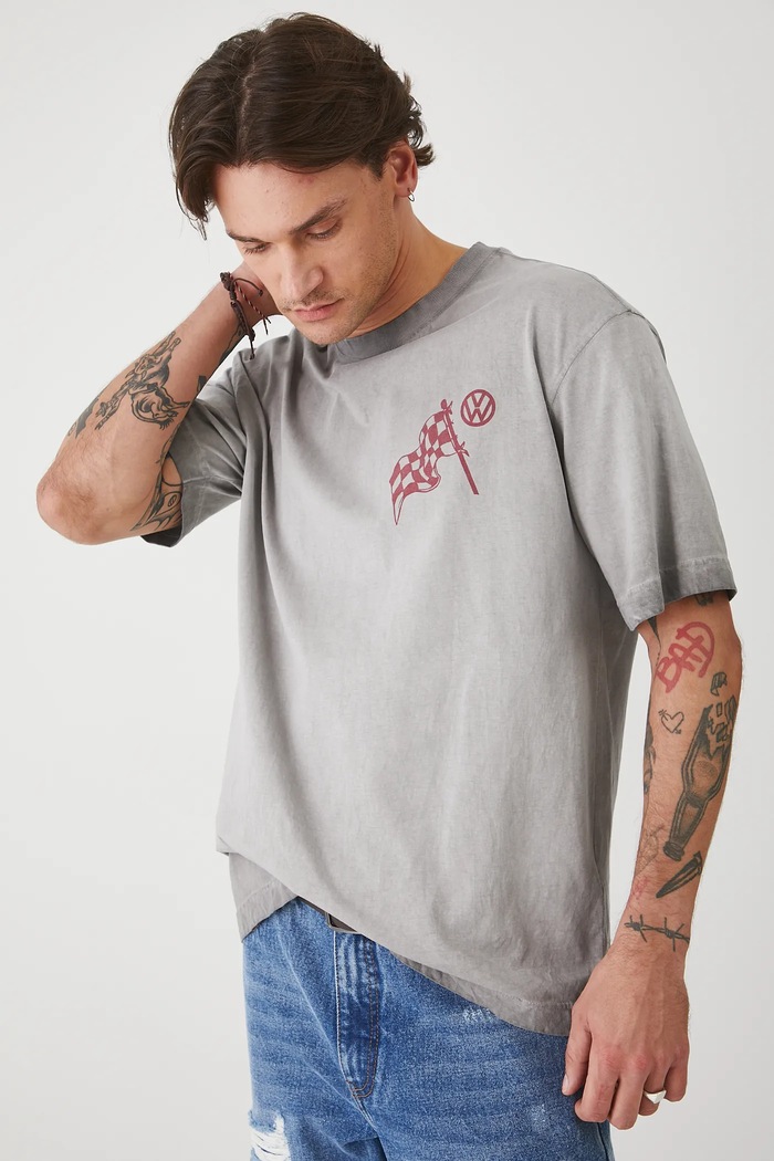 Odzież T-shirt bawełniany męski Volkswagen kolor szary RS25-TSMA76 szary