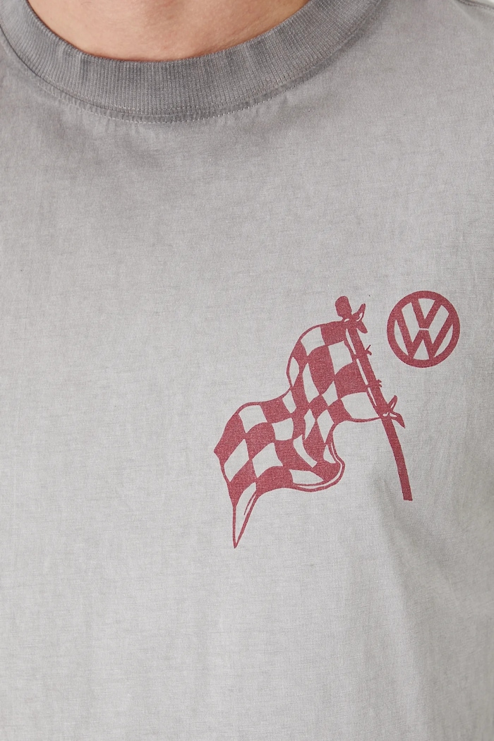T-shirt bawełniany męski Volkswagen kolor szary RS25-TSMA76