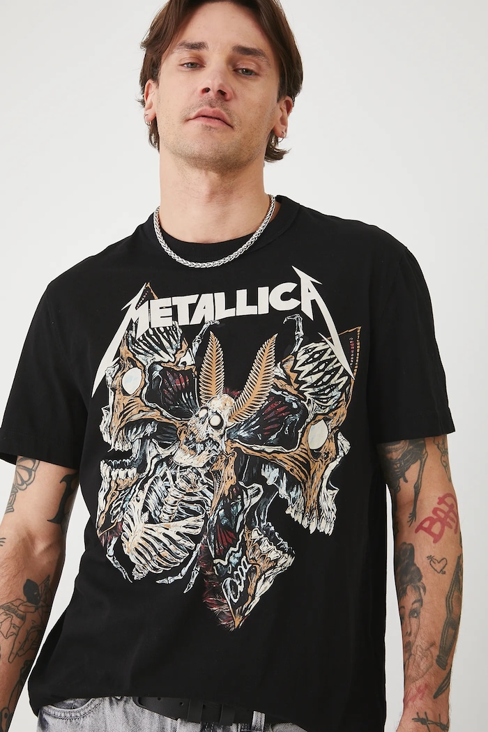 T-shirt bawełniany męski Metallica kolor czarny czarny RS25-TSMA85