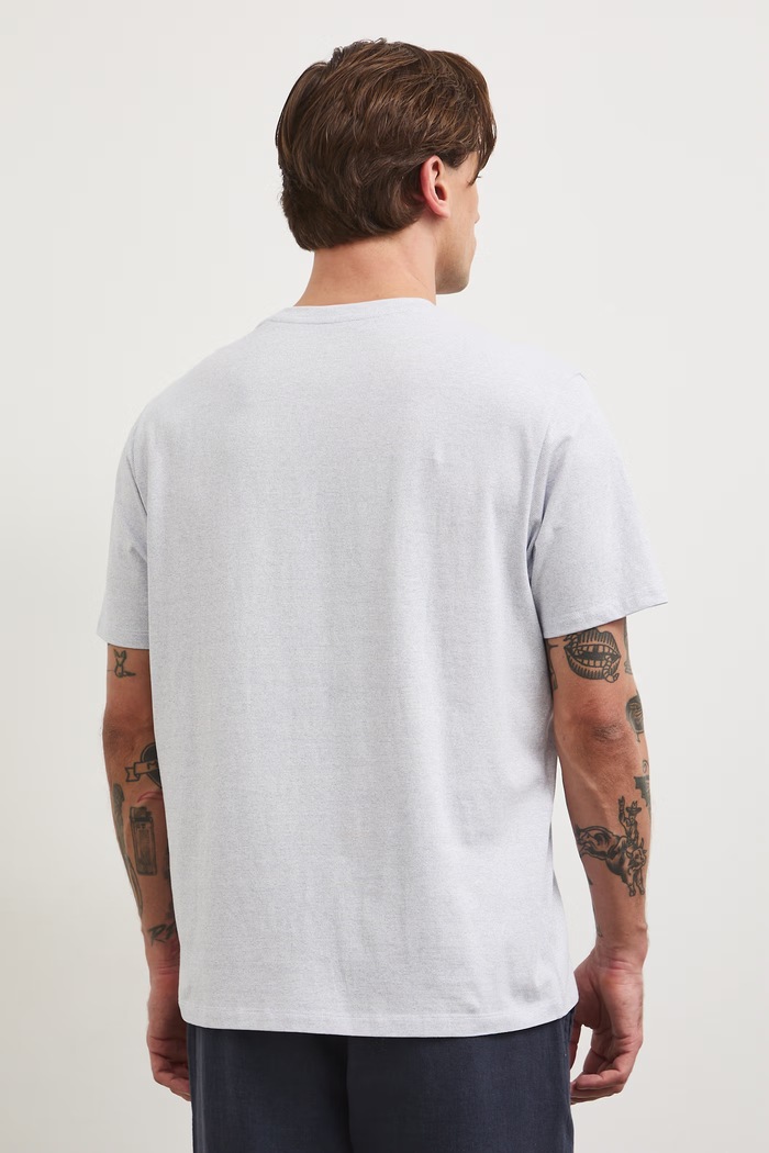 T-shirt męski melanżowy kolor niebieski niebieski RS25-TSMB01