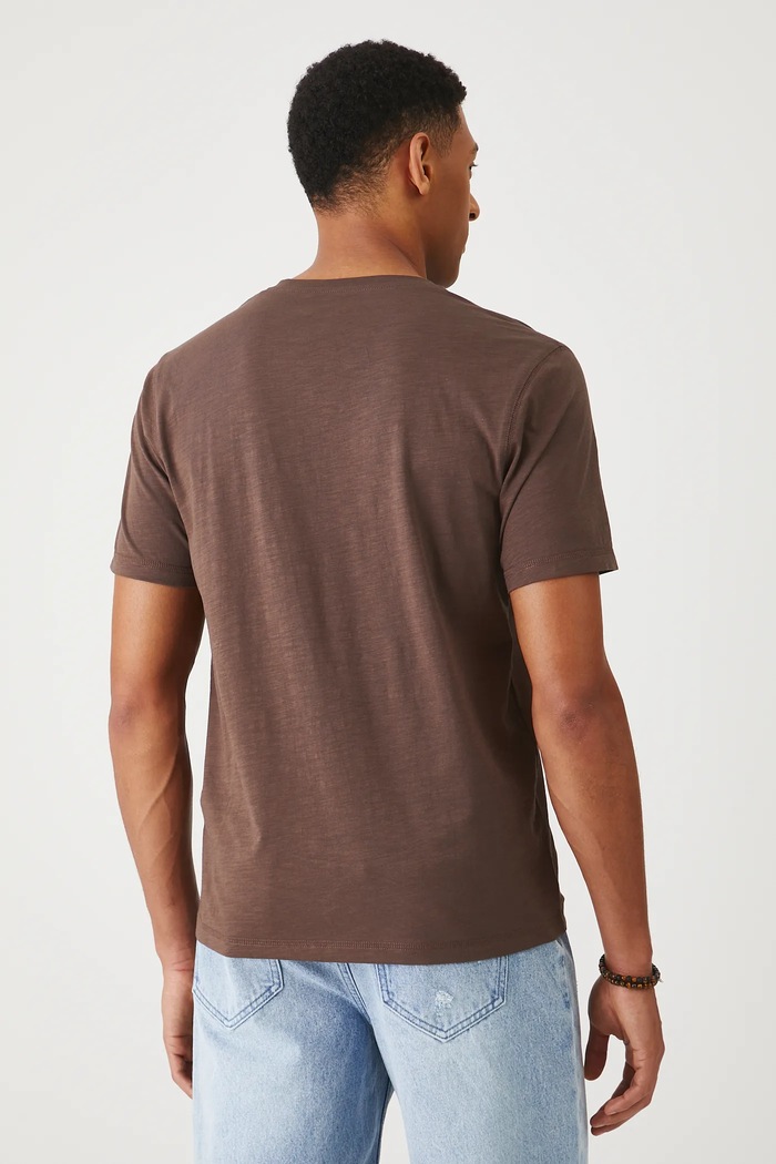 Odzież T-shirt bawełniany męski gładki kolor brązowy RS25-TSMB03 brązowy