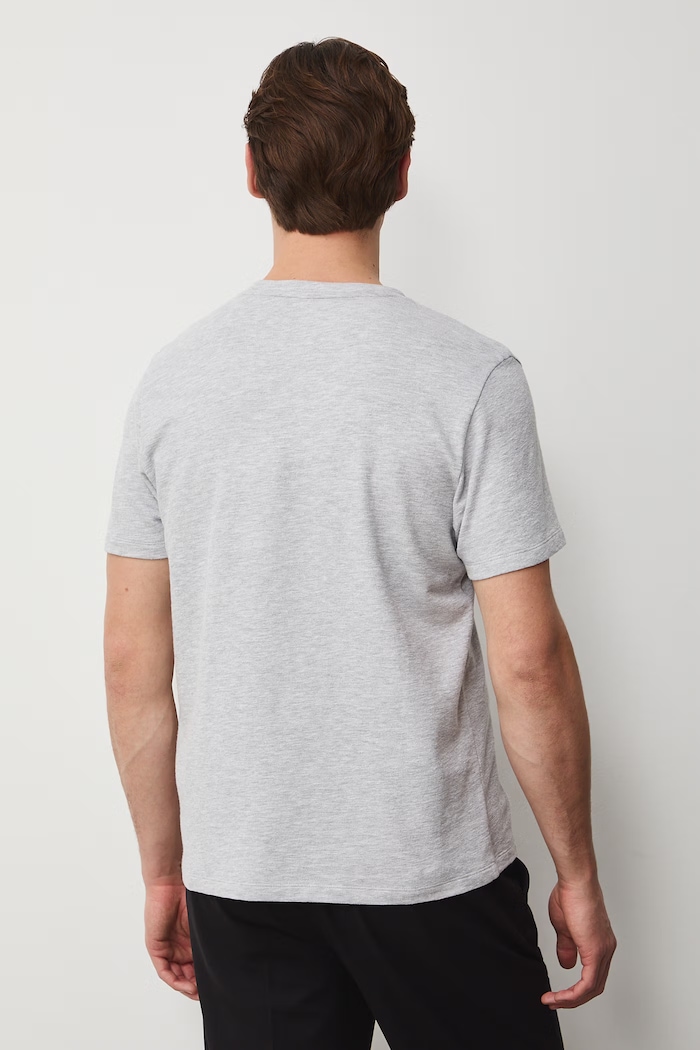 Odzież T-shirt bawełniany męski z fakturą kolor szary RS25-TSMB04 szary