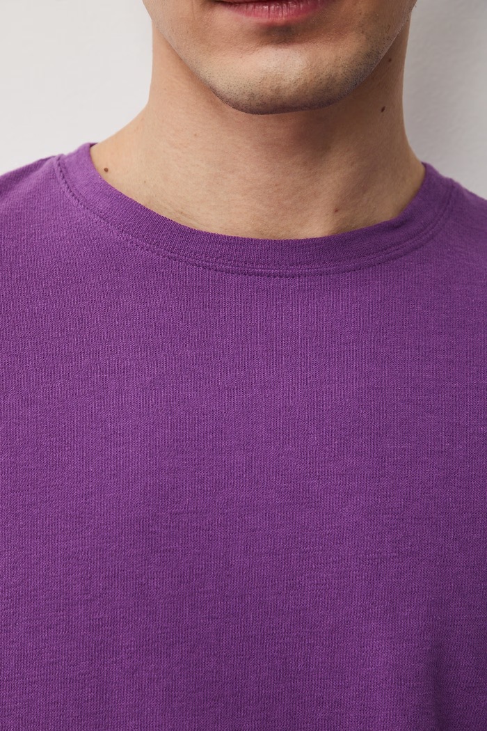 T-shirt bawełniany męski z fakturą kolor fioletowy RS25-TSMB04 fioletowy