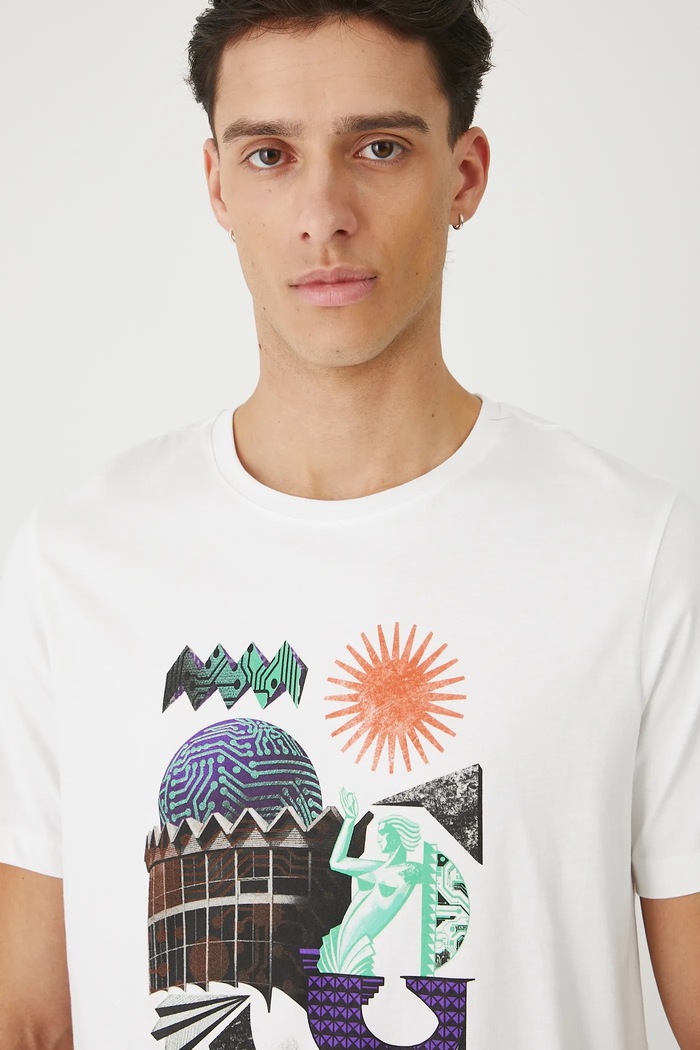 T-shirt bawełniany męski Medicine x Endeavor biały RS25.TSMC01