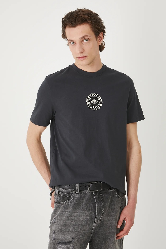 Odzież T-shirt bawełniany męski z nadrukiem RS25-TSMC21 szary
