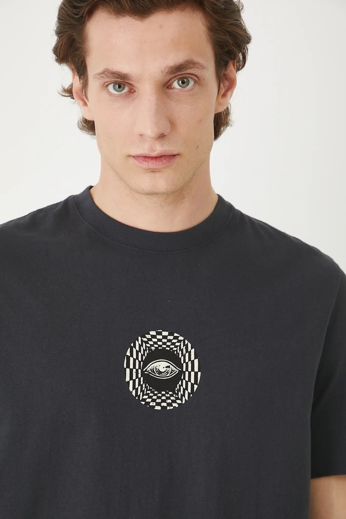 T-shirt bawełniany męski z nadrukiem RS25-TSMC21 szary