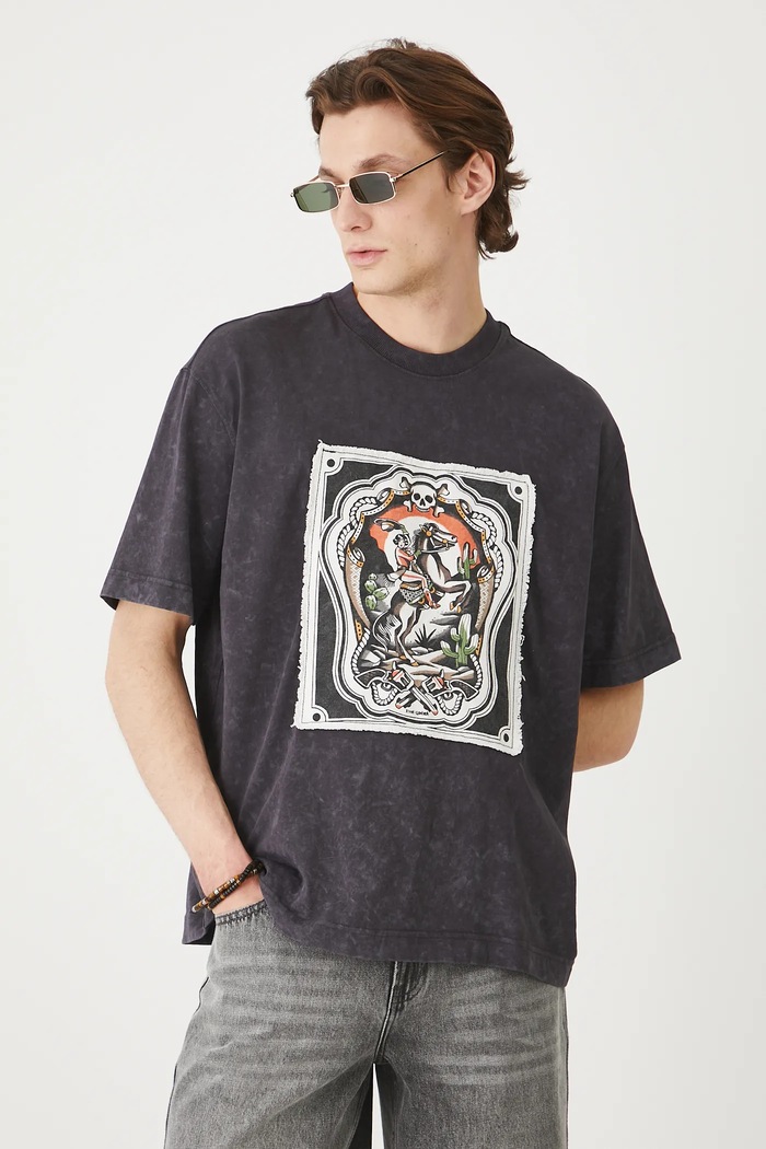 Odzież T-shirt bawełniany męski Tattoo Art by Ewelina Kubiak – Evel Qbiak Tattoo RS25-TSMC53 szary