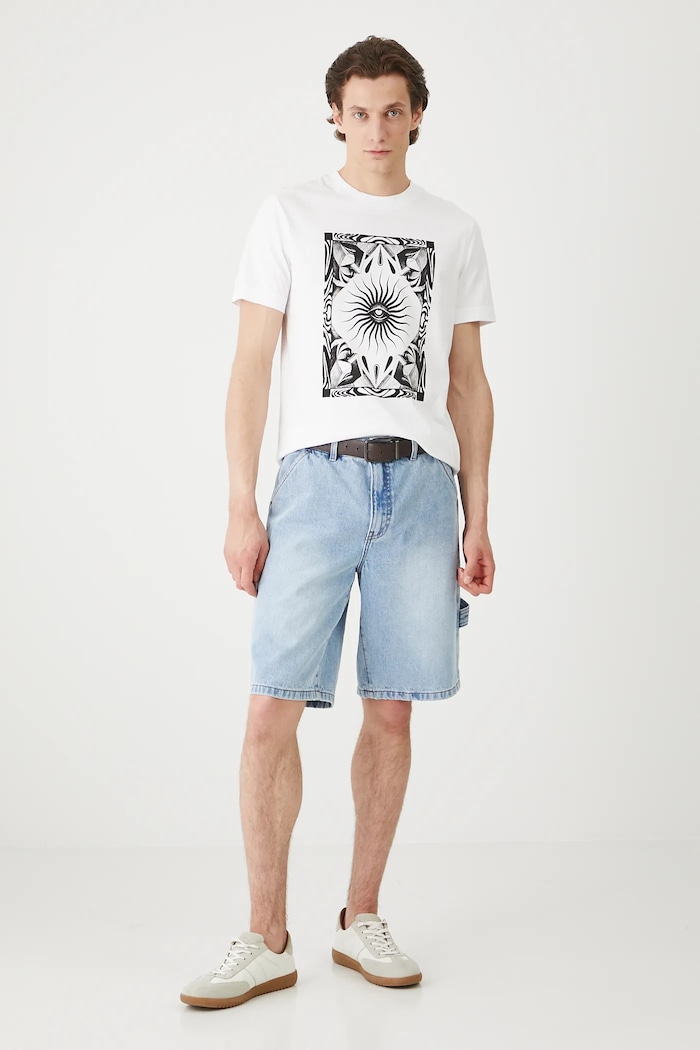 Odzież T-shirt bawełniany męski Tattoo Art by Michał Kidacki RS25-TSMC55 biały