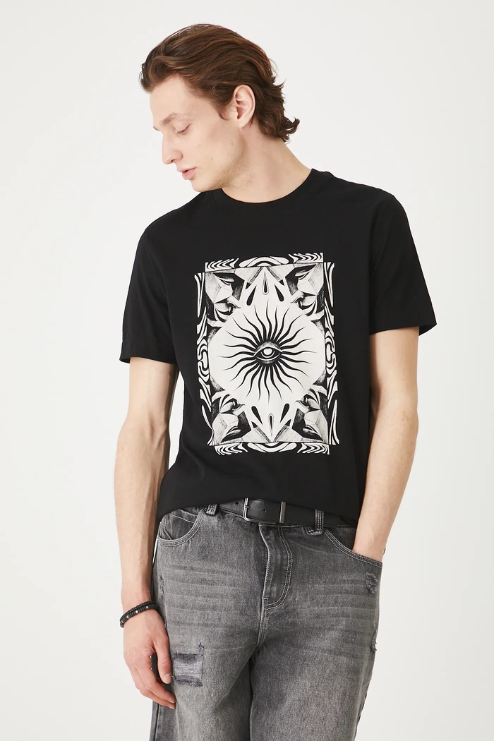T-shirt bawełniany męski Tattoo Art by Michał Kidacki czarny RS25-TSMC55