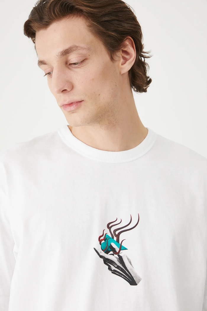 T-shirt bawełniany męski Tattoo Art by Michał Kidacki RS25-TSMC56 biały