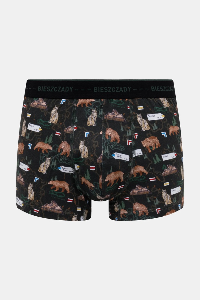 Bavlnené boxerky vzorované s elastanom (3-pack) RS26-BBM200 viacfarebná