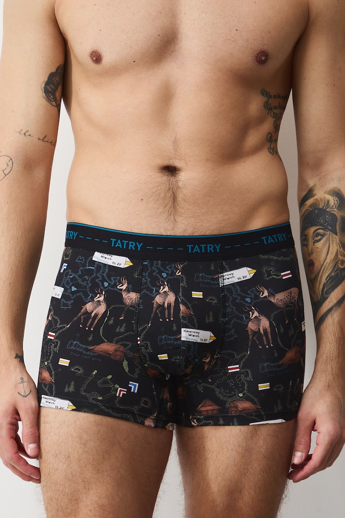 Bavlnené boxerky vzorované s elastanom (3-pack) RS26-BBM200