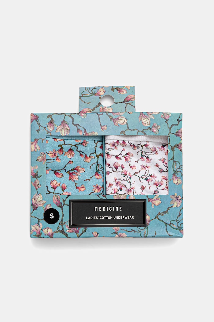 Bavlněné kalhotky dámské briefs, s elastanem a vzorem (2-pack) RS26-BID251