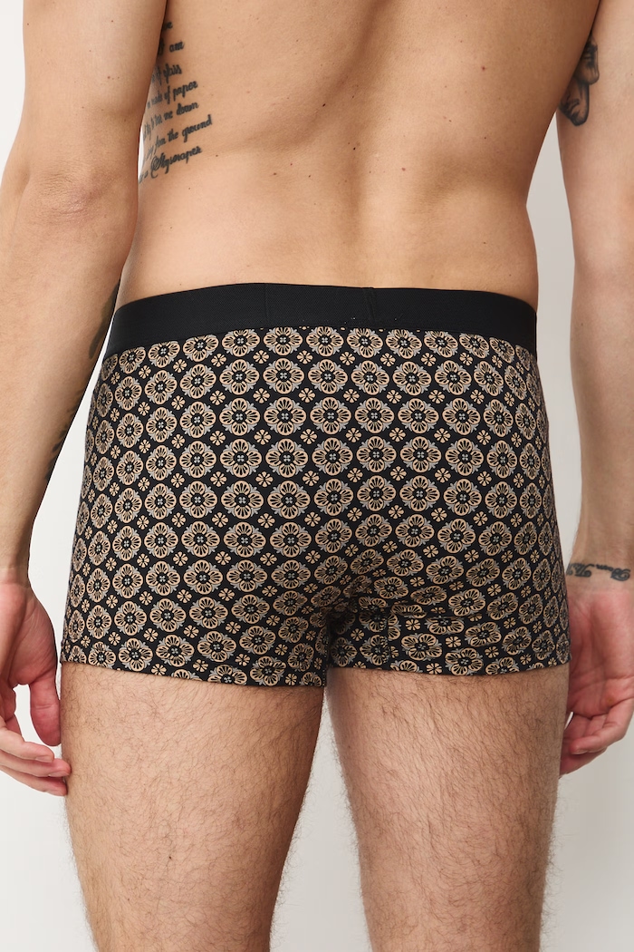 Bavlnené boxerky vzorované s elastanom (2-pack) RS26-BIM100