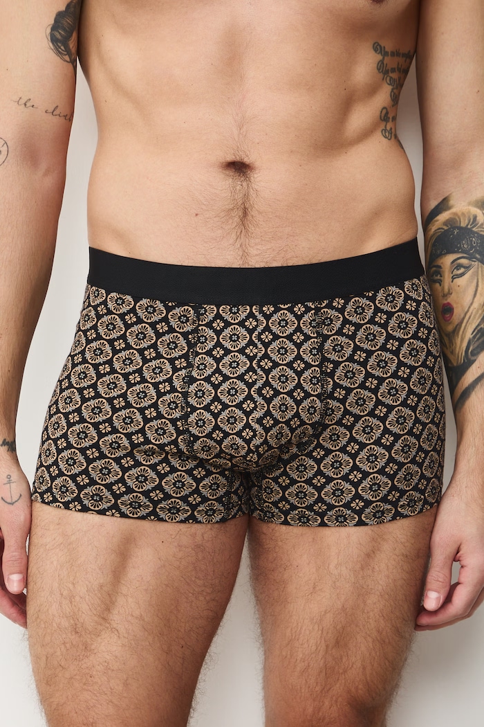 Bavlnené boxerky vzorované s elastanom (2-pack) RS26-BIM100