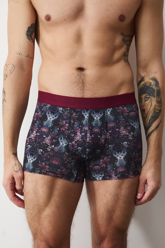 Bavlnené boxerky vzorované s elastanom (2-pack) RS26-BIM102