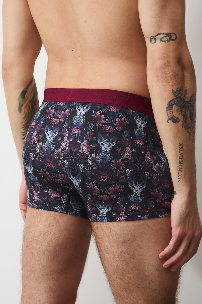 Bavlnené boxerky vzorované s elastanom (2-pack) RS26-BIM102