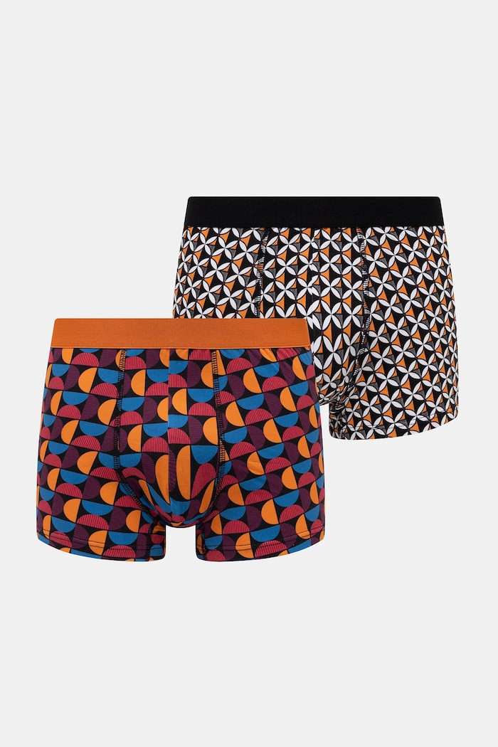 Bavlnené boxerky vzorované s elastanom (2-pack) RS26-BIM103 viacfarebná RS26