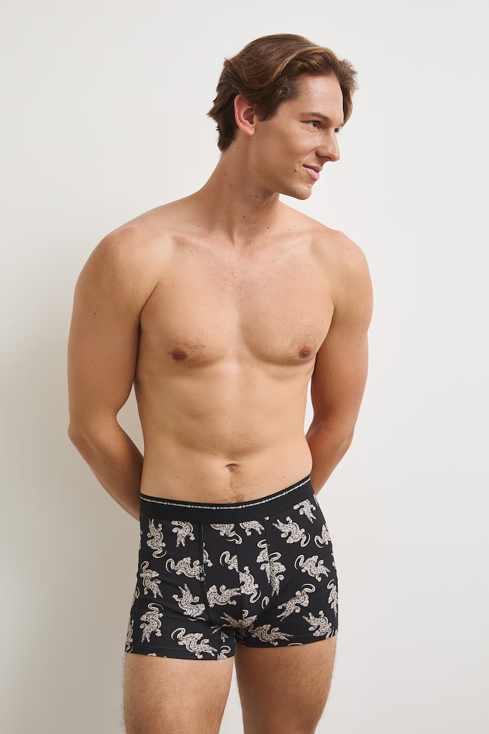 Boxerky pánské bavlněné s elastanem 2-pack černá RS26-BIMA02